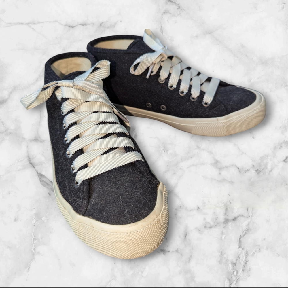 SeaVees California Special Varsity sneakers, size 7.5, black wool